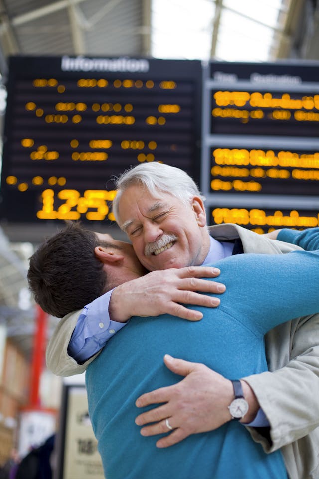 This is part of a campaign run to promote Railcards in the UK which offer discount rail journeys. The brief, to picture hugs at rail stations when people arrive to see their friends and loved ones, was a given. I cast all the models and chose the locations in my quest for real situations. The logos and colours obviously added later are shown here to indicate how they affected the final pictures.